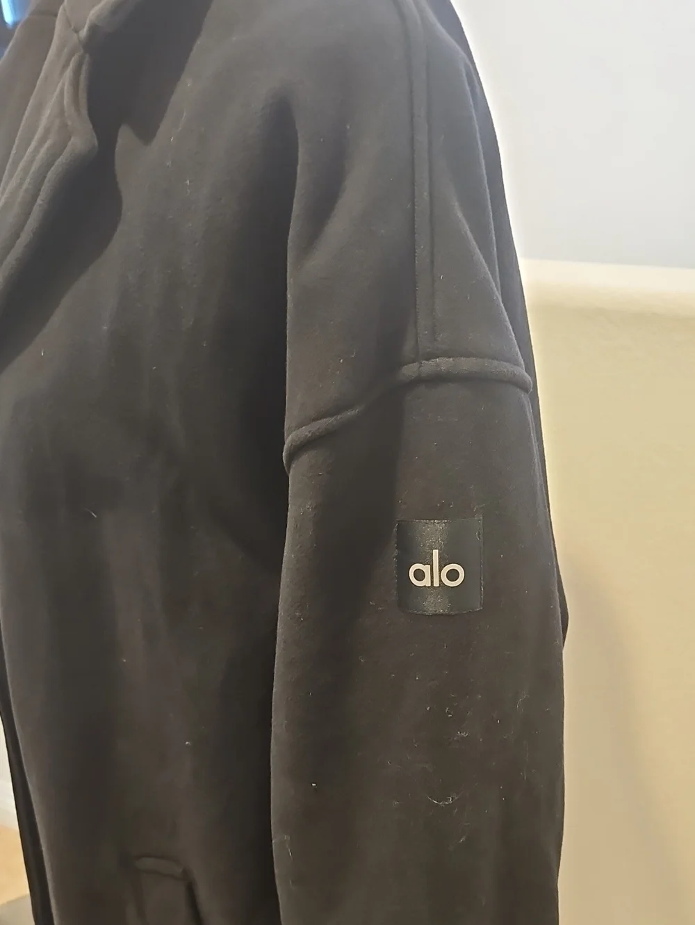 ALO Lined Yoga Black Single-Button Trench Coat Sz L